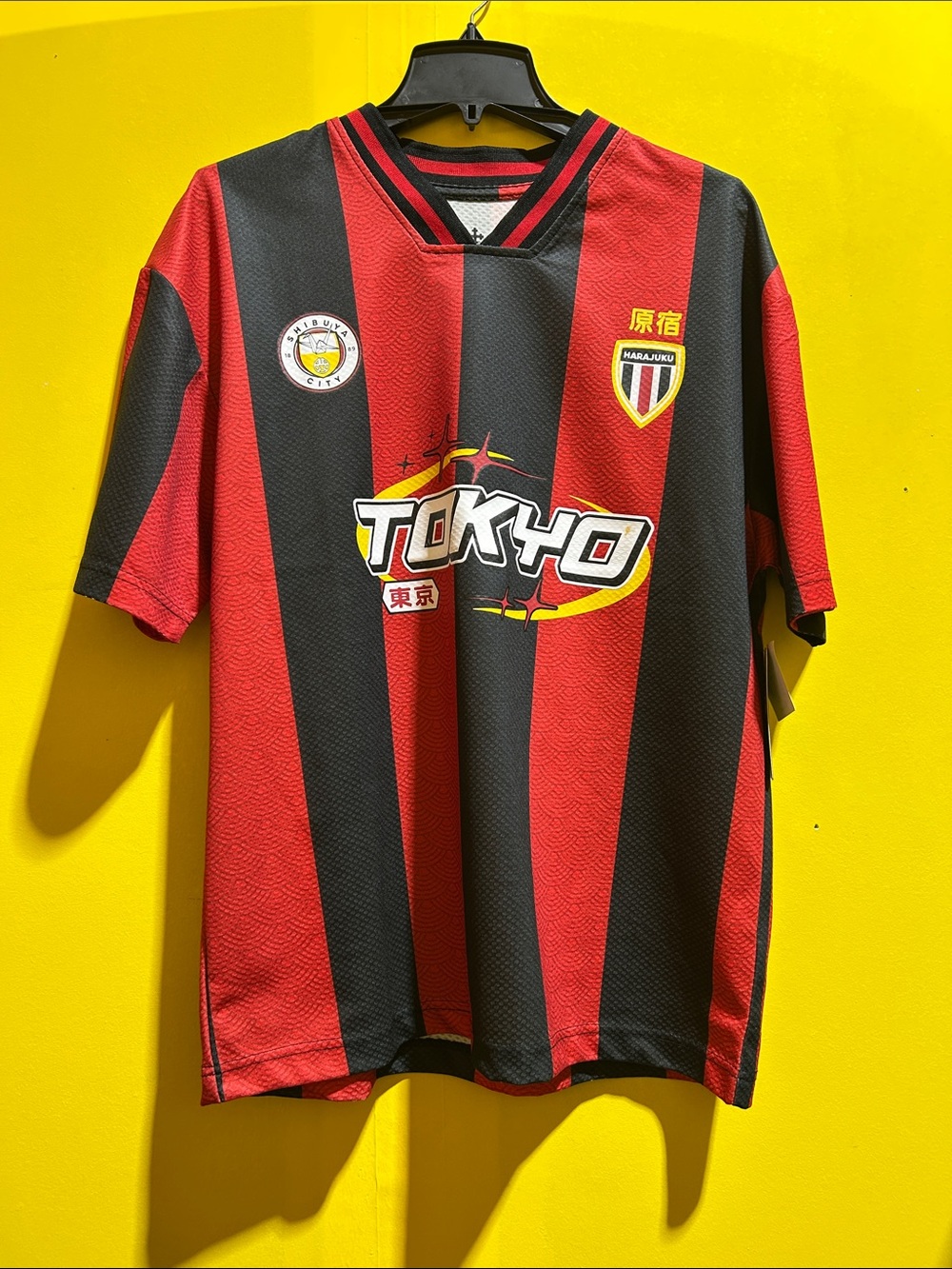 Tokyo Red & Black Striped Men's Jersey